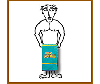 Towel bar man metal wall art
