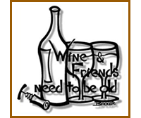 Wine and friends metal wall art